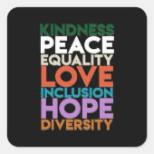 親切平和支援地球世界平和デー恋人 スクエアシール (正面)