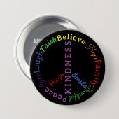 親切心の言葉の平和シンボルボタン 缶バッジ (正面&裏面)