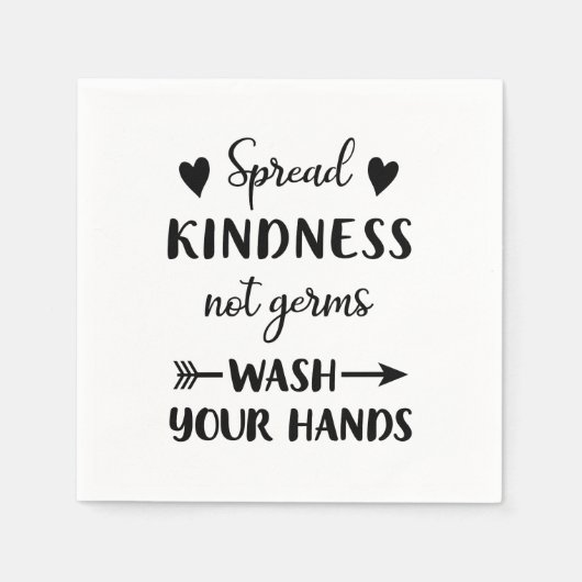 親切心を広げる細菌は手の衛生を洗う スタンダードカクテルナプキン (正面)