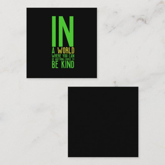 親切感動的な引用文 スクエア名刺 (正面/裏面)