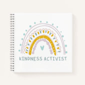 親切活動家いじめ防止引用文と虹 ノートブック (正面)