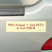 親動物=アンチPETA及びアンチH$U$ バンパーステッカー (車上)