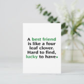 親友とはハート型の四葉のクローバーのよう ポストカード (スタンド正面)