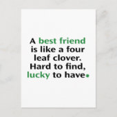 親友とはハート型の四葉のクローバーのよう ポストカード (正面)