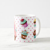 親友のカップケーキが付いているカスタムなコーヒー・マグ コーヒーマグカップ (正面右)