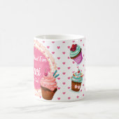 親友のカップケーキが付いているカスタムなコーヒー・マグ コーヒーマグカップ (中央)