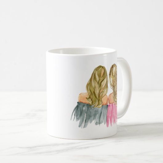親友のギフトのマグ2のブロンドの女の子 コーヒーマグカップ (正面右)