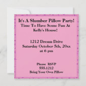 親友のスランバー・パーティーのSleepover 招待状 (裏面)