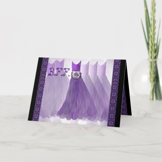 親友のメイド・オブ・オーナー（花嫁付き添い人）の招待状のすみれ色の紫色 招待状 (正面)