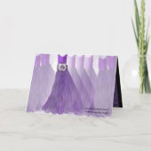 親友のメイド・オブ・オーナー（花嫁付き添い人）の招待状のすみれ色の紫色 招待状 (裏面)