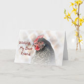 親友の鶏のバースデー・カード カード (黄色い花)