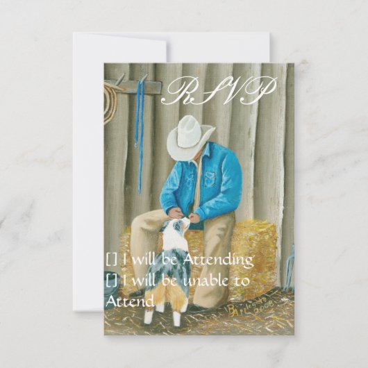 親友の~のカウボーイ及びオーストラリアの羊飼い 出欠カード (正面)