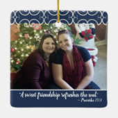 親友は永久にクリスマス写真の2味方しました セラミックオーナメント (裏面)
