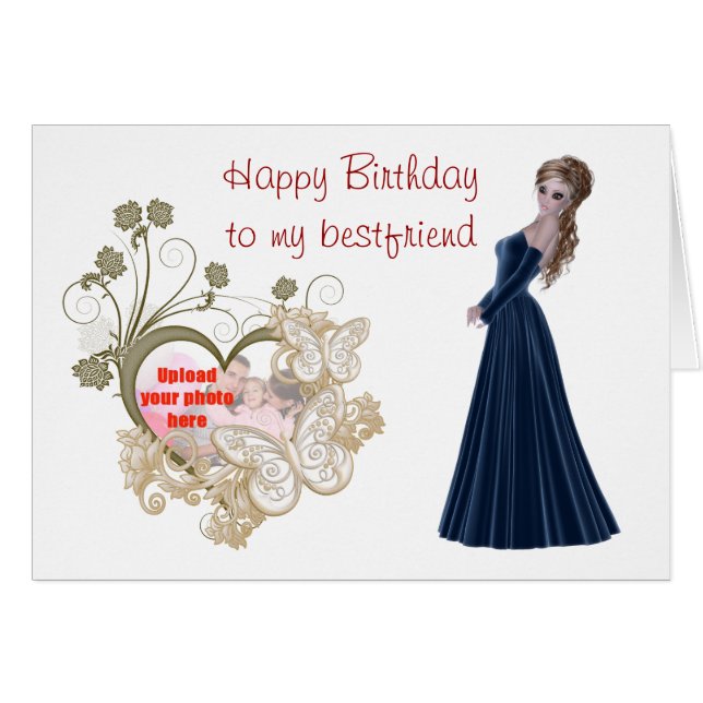 親友へのハッピーバースデーは写真を加えます (正面横)