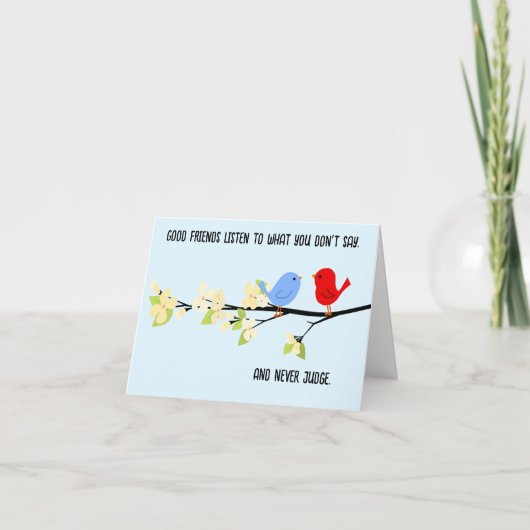 親友向け折りたたみ式感謝カード サンキューカード (正面)