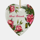 親友-ビクトリアンなバラのハートのオーナメント セラミックオーナメント (右)