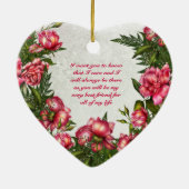 親友-ビクトリアンなバラのハートのオーナメント セラミックオーナメント (裏面)