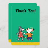 親友Maisyおよび正気でない把握手 サンキューカード (正面/裏面)