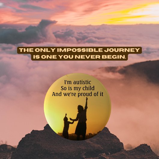 親子の自閉症啓発ボタン 缶バッジ