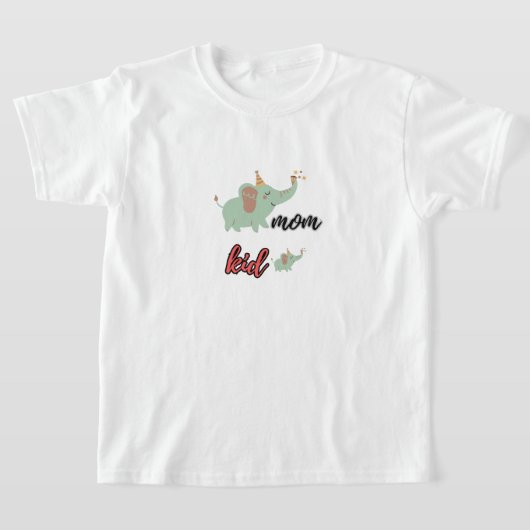 親子の象 Tシャツ (レイダウン)