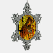 親子スノーフレーク額縁オーナメント スノーフレークピューターオーナメント (左)