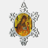 親子スノーフレーク額縁オーナメント スノーフレークピューターオーナメント (右)