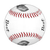 親子パーソナライズされた野球最高の友達 野球ボール (裏面)