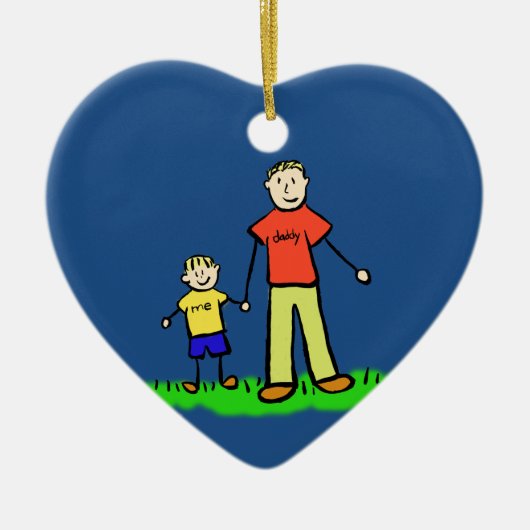 親子ファミリーキャラクターカスタムオーナメント セラミックオーナメント (正面)