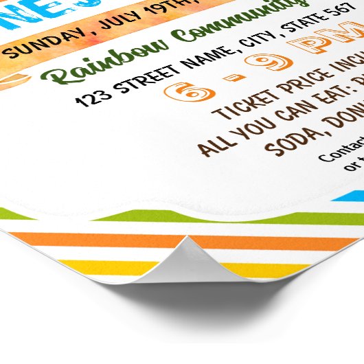 親子フィットネスおもしろいナイトチラシのポスター ポスター (角)