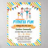 親子フィットネスおもしろいナイトチラシのポスター ポスター (正面)