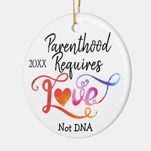 親子関係は愛ないDNAの採用のギフトを要求します セラミックオーナメント (左)