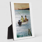 親子魚釣り旅行 フォトプラーク (側面)