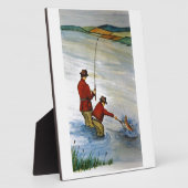 親子魚釣り旅行 フォトプラーク (側面)