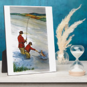 親子魚釣り旅行 フォトプラーク (側面)