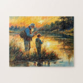 親子魚釣り ジグソーパズル (横)