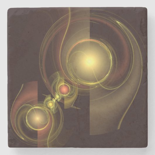 親密なつながり抽象芸術アート ストーンコースター (正面)