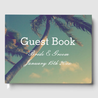 親密エレガントなビーチ結婚式のゲストブック ゲストブック