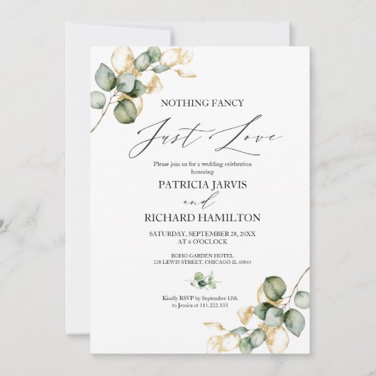 親密ファンシーさを愛す結婚るもの 招待状 (正面)