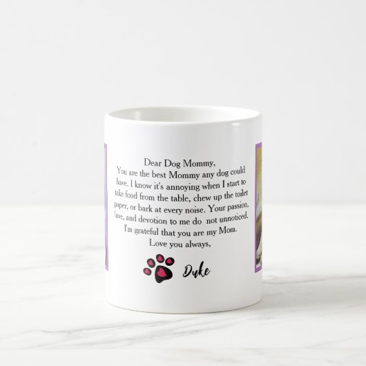 親愛お母さんやパパカスタマイズ写真ペットのラブレター コーヒーマグカップ (中央)