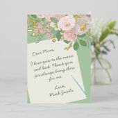 親愛なるお母さんへの手紙 カスタマイズされた花の母の日 箔シーズンカード (立ち正面)