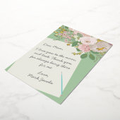 親愛なるお母さんへの手紙 カスタマイズされた花の母の日 箔シーズンカード (回転した状態)