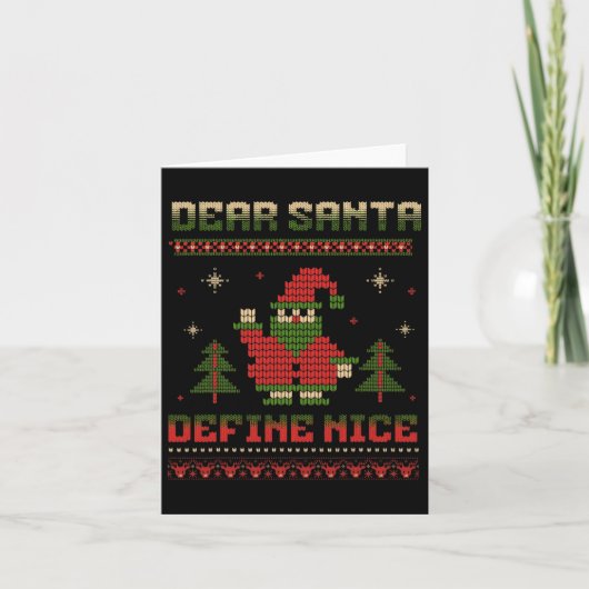 親愛なるサンタさんのおもちゃの定義 面白いサンタクリスマスゲーム カード (正面)