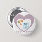 親愛なるサンタさんへ コーキーより プレゼントと紫色のハートをありがとう 缶バッジ (正面&裏面)