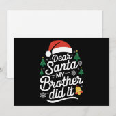 親愛なるサンタさんへ 弟がやったの 面白いクリスマス シーズンカード (正面/裏面)
