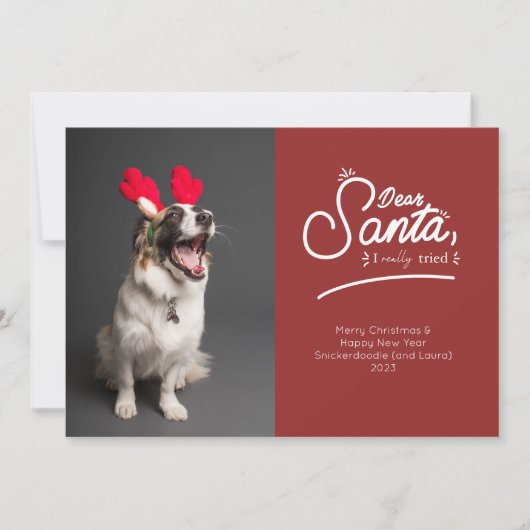 親愛なるサンタさんへ、私は本当に頑張ったのよ、写真 シーズンカード (正面)