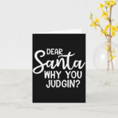 親愛なるサンタさん、なぜ我々のクリスマス家族を批判するの？ カード (黄色い花)