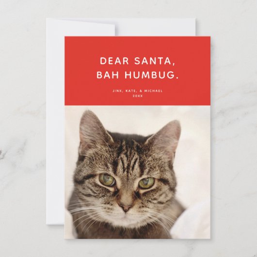 親愛なるサンタさん、ばかばかしい。面白いホリデー写真 シーズンカード (正面)