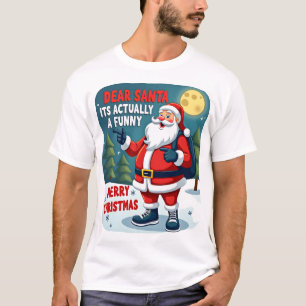 親愛なるサンタさん 実は面白い話なんだけどクリスマスの犬なんだ Tシャツ