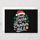 親愛なるサンタさん 弟がやったんだ 面白いクリスマス シーズンカード (正面/裏面)