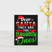 親愛なるサンタさん 彼らは悪い子なのよ 面白いクリスマス カード (黄色い花)